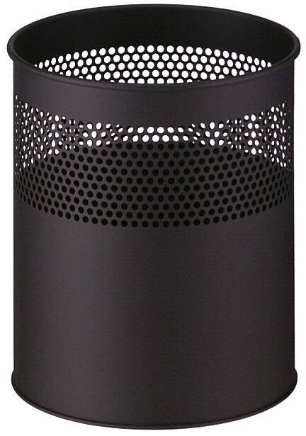V-PART Papierkorb 30 L Schwarz Metall
