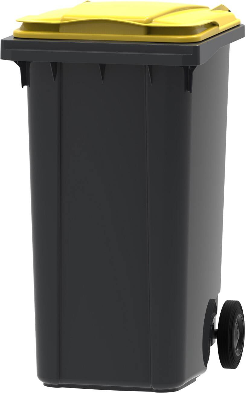 Mülltonne 240 L Grau, Gelb Kunststoff