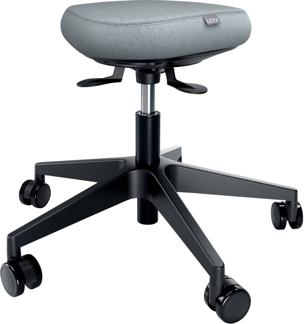 Leitz Ergo Active Sitzhocker 6577 Ergonomischer mit Rollen und Balance-Komfortsitz, Schwarz