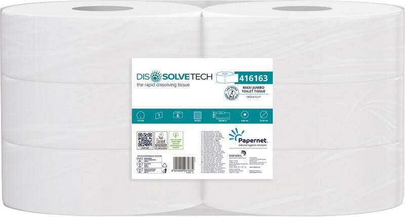 Papernet Dissolve Tech Maxi Jumbo Toilettenpapier 1-lagig Weiß 6 Stück