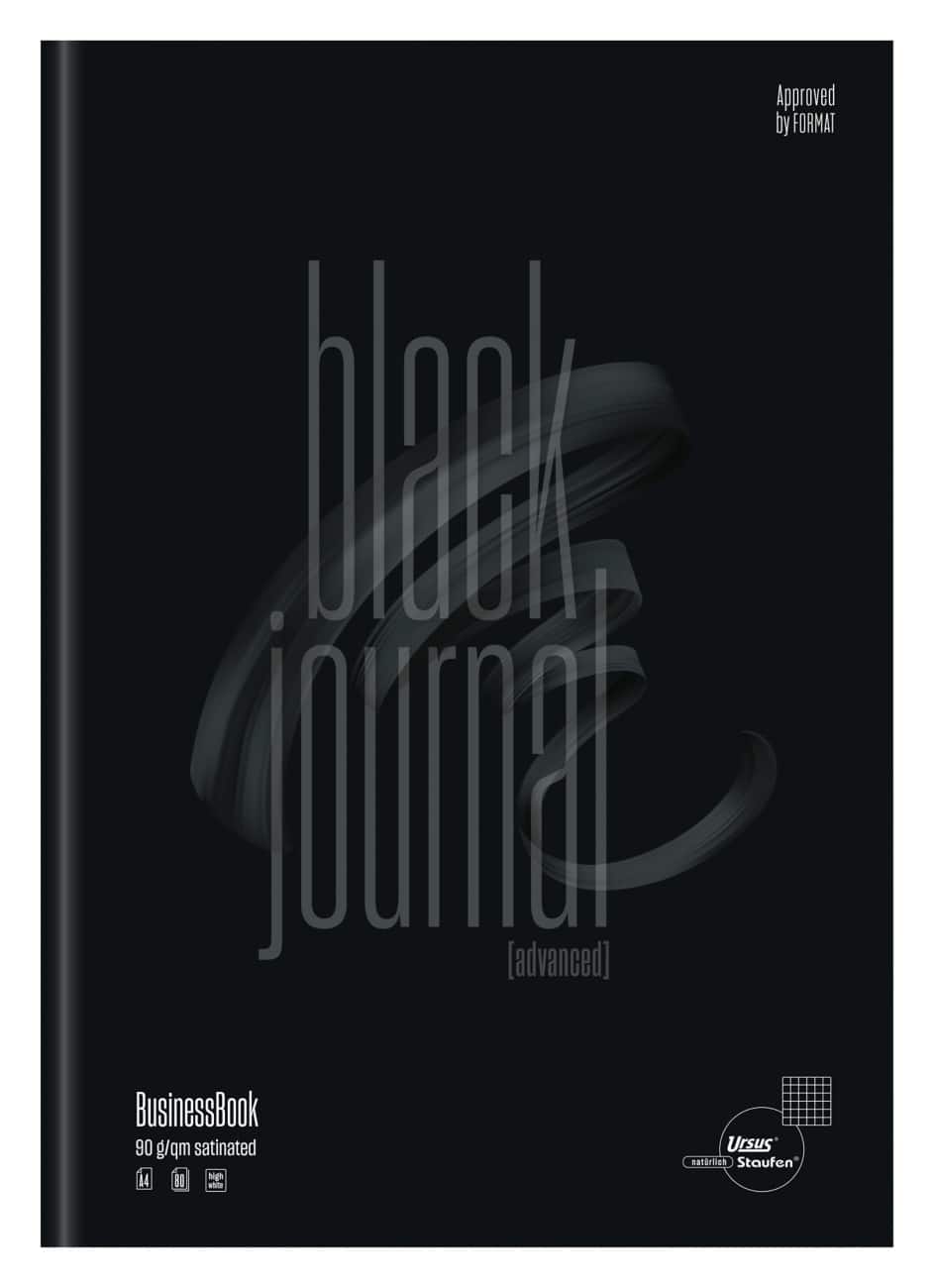 Advanced Geschäftsbuch DIN A4 80 Blatt  90 g/m² 5 mm Kariert Schwarz Journal