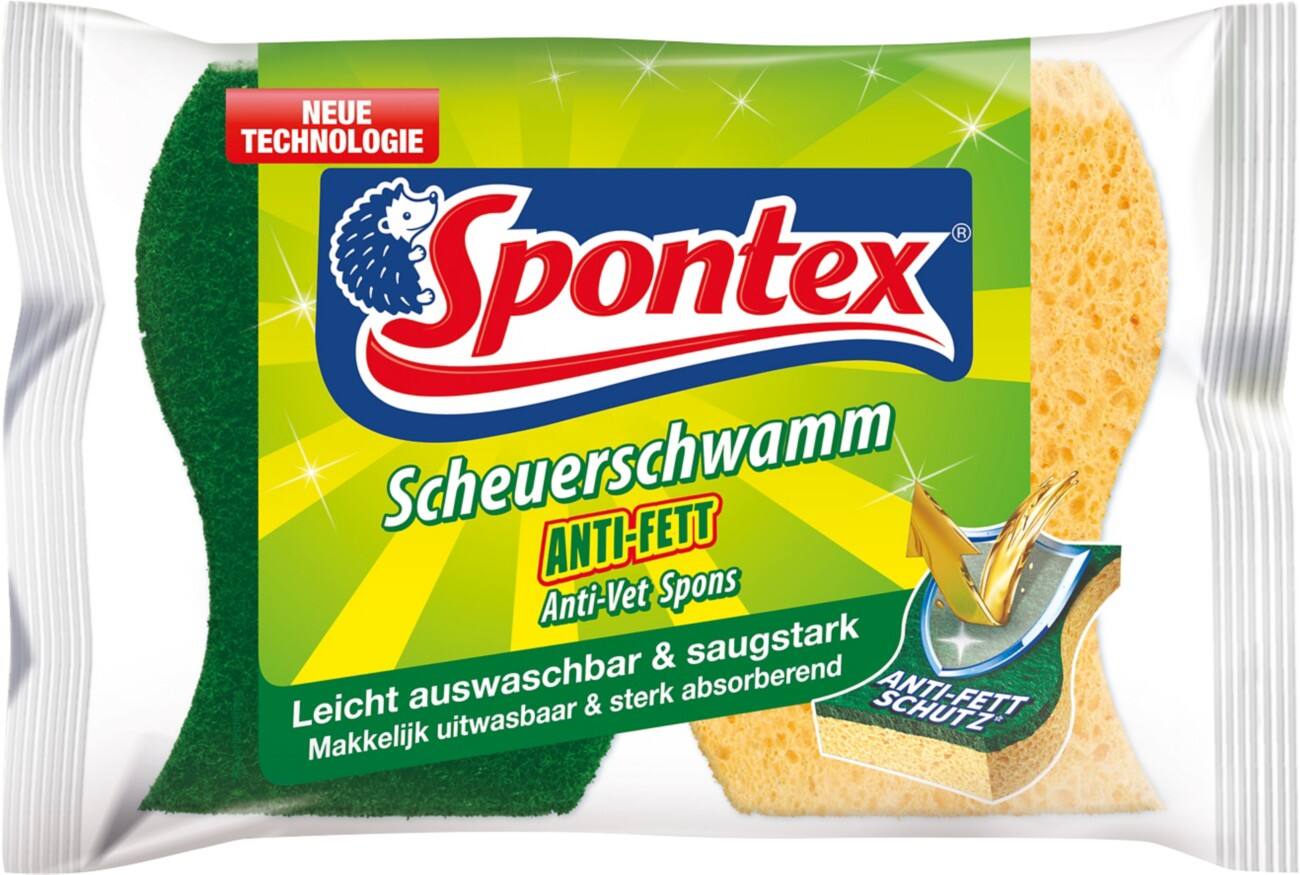 Spontex Scheuerschwamm 11 x 18 x 2 cm Gelb Grün 2 Stück