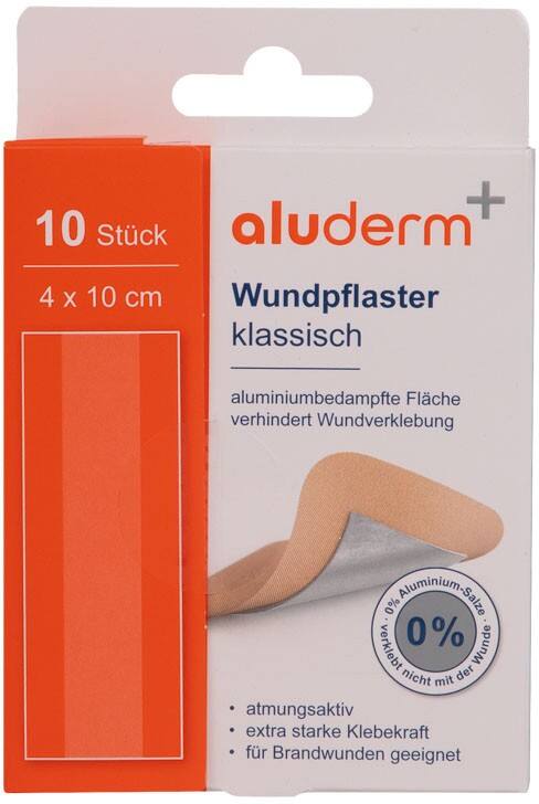 ALUDERM Klassisch Wundpflaster 4 x 10 cm 10 Stück
