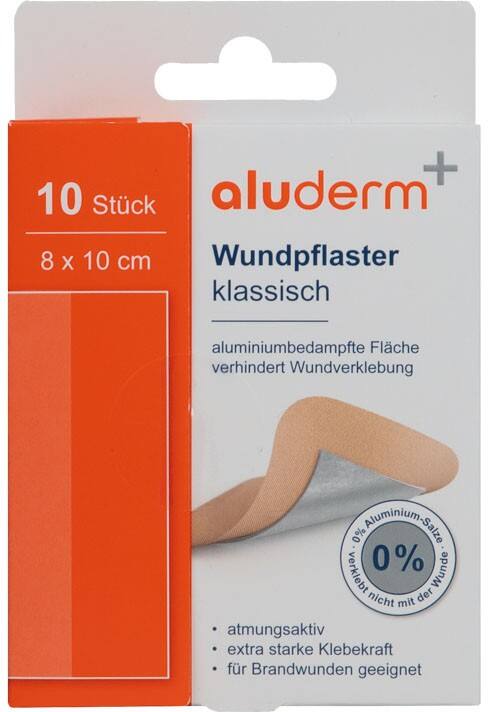 ALUDERM Klassisch Wundpflaster 8 x 10 cm 10 Stück