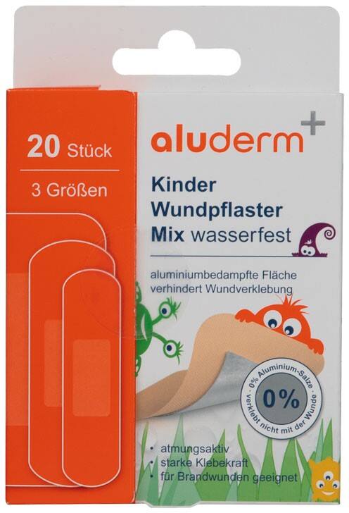 ALUDERM Mix Wasserfest Kinder Wundpflaster 20 Stück