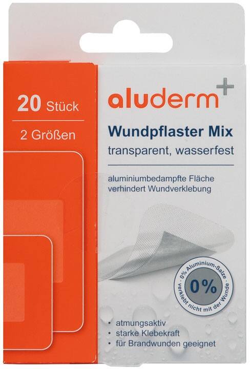 ALUDERM Wasserfest Wundpflaster Transparent 20 Stück