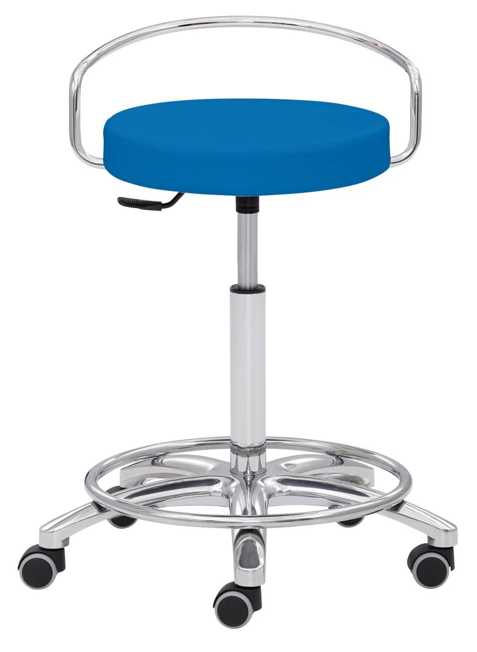 mayer sitzmöbel Zeichenhocker mit verchromter Rückenlehne Höhenverstellbar Blau 1253 640 x 550 x 550 mm