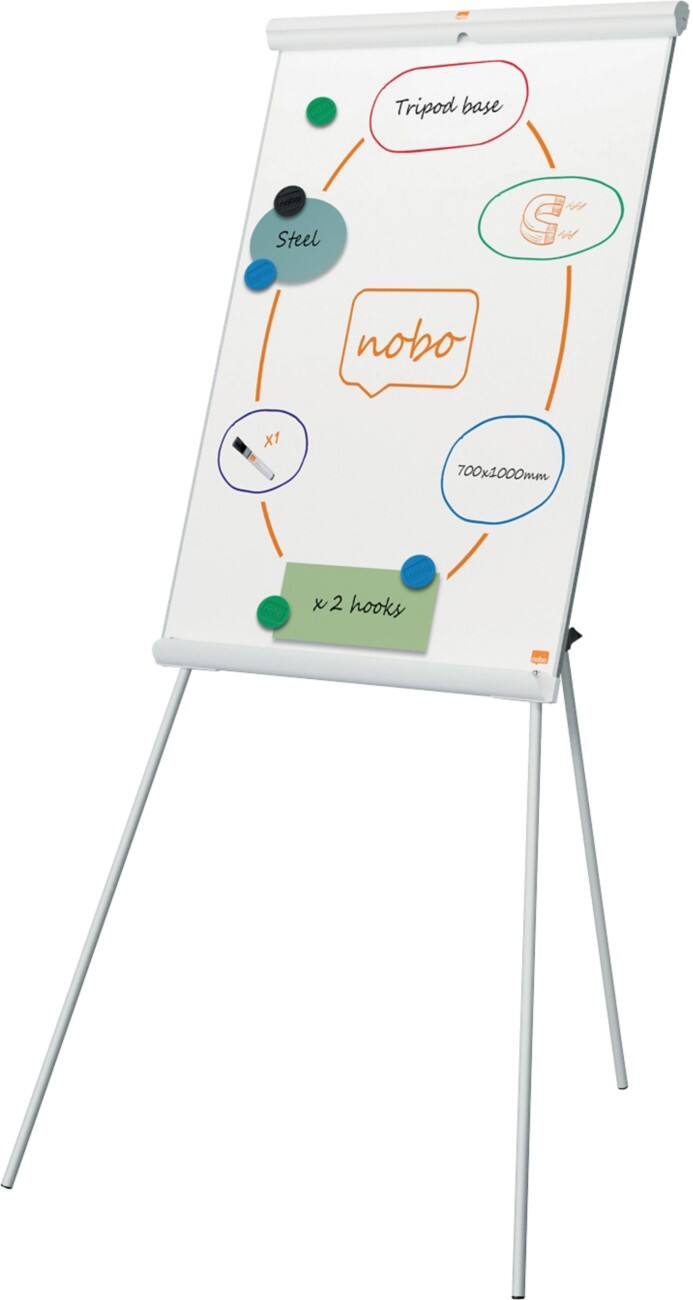 Nobo Premium Plus Flipchart Stahl mit Dreibeinstativ Magnetisch 70 x 100 cm Weiß 1915701