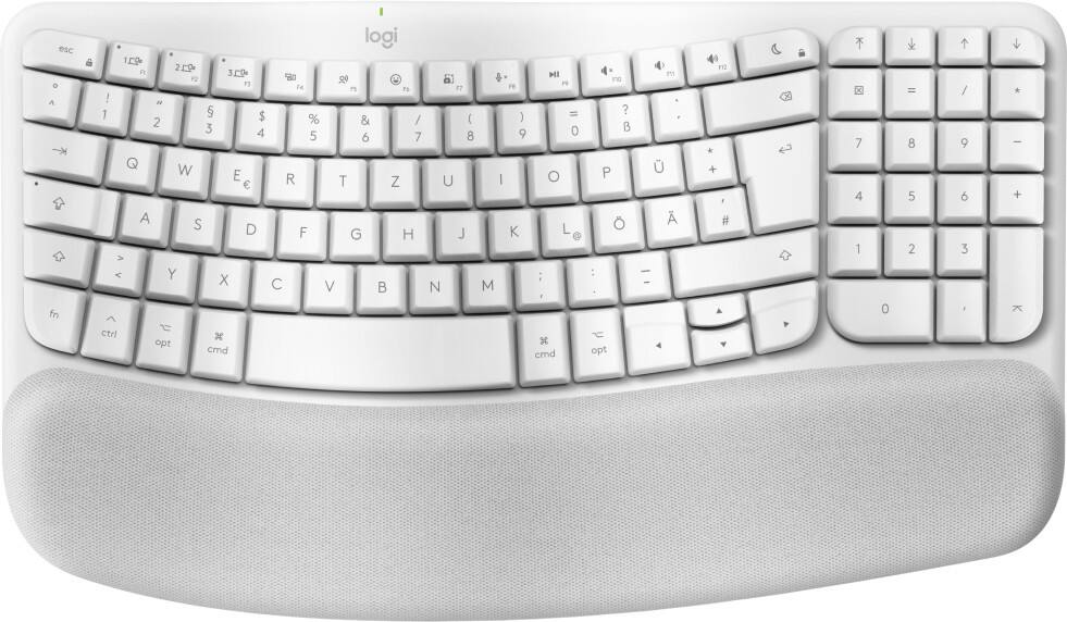 Logitech Wave Keys Kabellose Tastatur QWERTZ mit Bluetooth Weiß