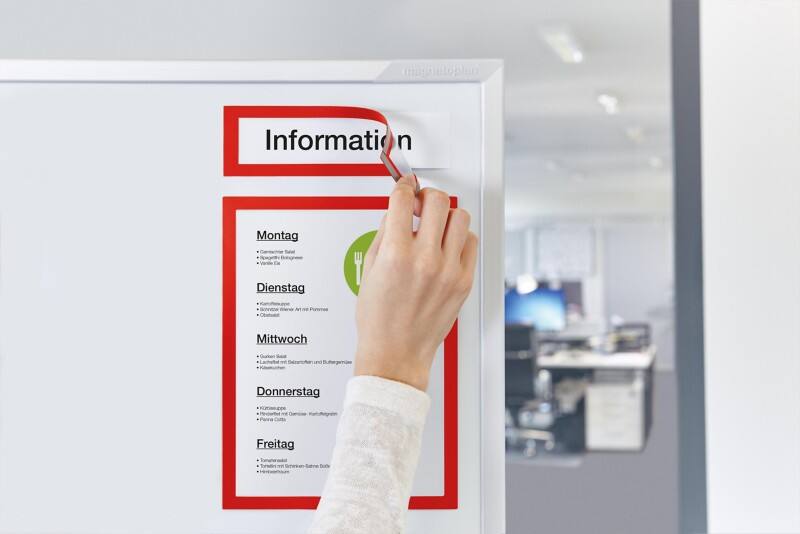 magnetoplan magnetofix A4/A5 Inforahmen Magnetisch Rot 1131706 7,5 (B) x 0,8 (T) x 28,5 (H) cm 5 Stück