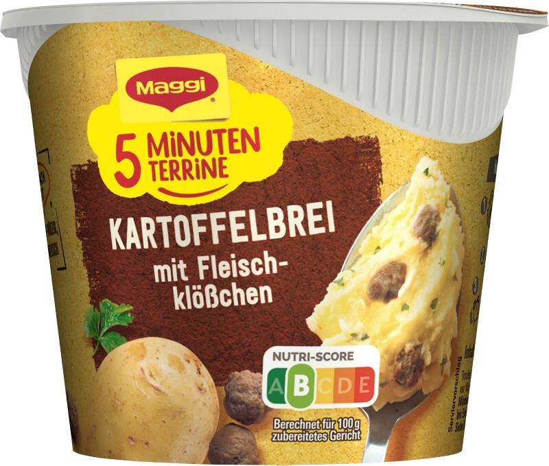 Maggi 5 Minuten Terrine Instantsuppe Kartoffelbrei mit Fleischklößchen