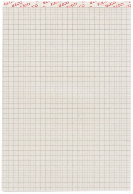 Elco Notizblock DIN A4 Kariert Geheftet Oben gebunden Pappkarton Hardback Grau Perforiert 100 Seiten