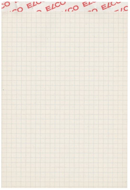 Elco Notizblock DIN A6 Quadrille Geheftet Oben gebunden Pappkarton Hardback Grau Perforiert 100 Blatt