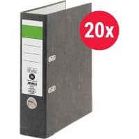Viking Economy Breit Ordner A4 80 mm Schwarz 2 Ringe Pappkarton Wolkenmarmor Hochformat 20 Stück