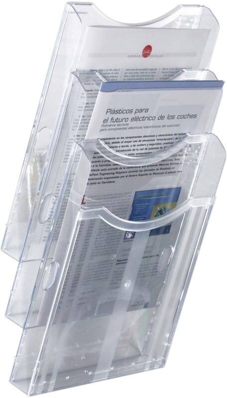 Archivo 2000 A4 hoch Prospektständer Wandmontiert Transparent 6123 CS TP 23,5 x 10,5 x 44,5 cm