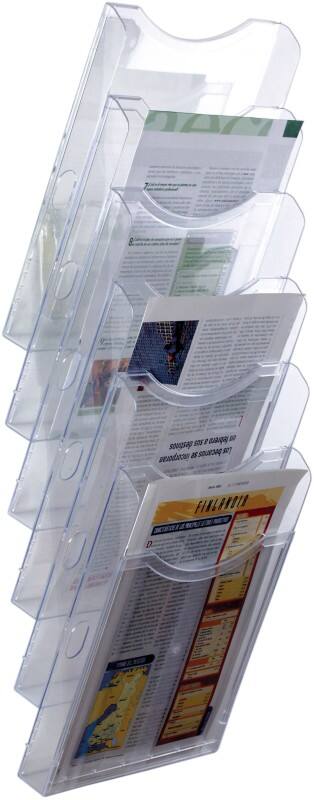 Archivo 2000 A4 hoch Prospektständer Wandmontiert Transparent 6126 CS TP 23,5 x 19 x 68,5 cm