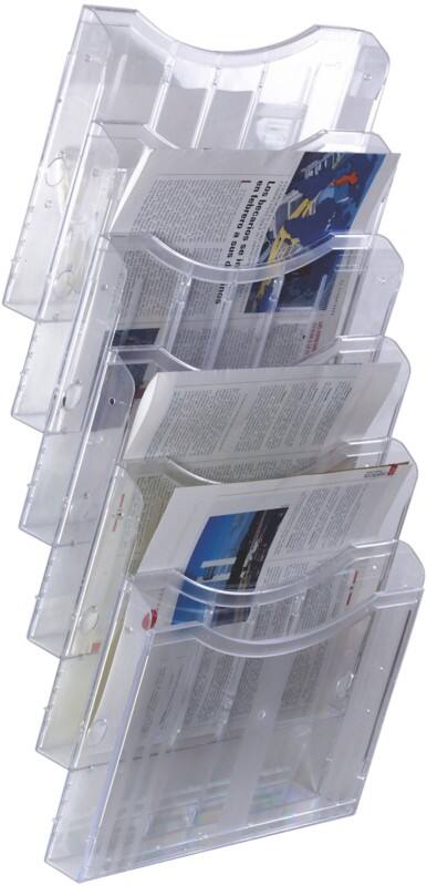 Archivo 2000 A4 quer Prospektständer Wandmontiert Transparent 6136 CS TP 32,5 x 19 x 58 cm 6136 CS TP