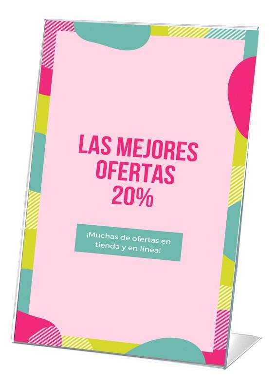 Archivo 2000 Tischaufsteller A8 L-Form 5,5 (B) x 3 (T) x 7,5 (H) cm Transparent