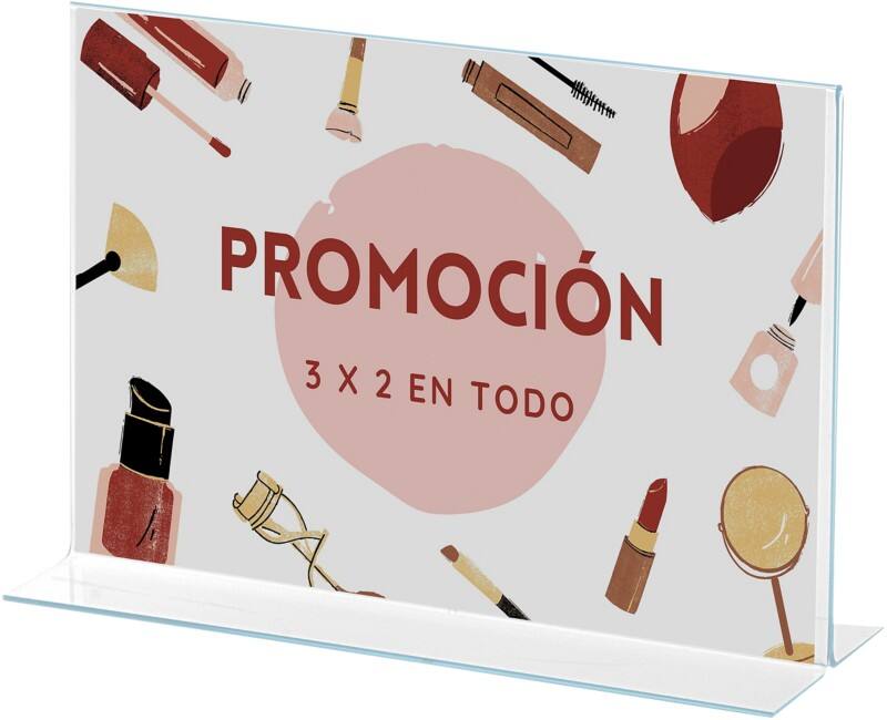 Archivo 2000 Tischaufsteller A4 quer T-Form 30 (B) x 8,5 (T) x 21,5 (H) cm Transparent