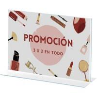 Archivo 2000 Tischaufsteller A4 quer T-Form 30 (B) x 8,5 (T) x 21,5 (H) cm Transparent