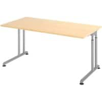 Hammerbacher Höhenverstellbarer Sitz-Stehschreibtisch Metall, Holz C-Fuß 1600 x 800 x 820 mm