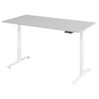 VLXK65 Elektrisch Höhenverstellbar Sitz-Stehschreibtisch Grau C-Fuß 1.600 (B) x 800 (T) x 1.295 (H) mm Spanplatte, Stahl