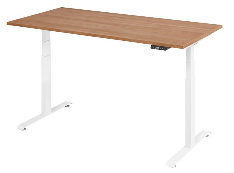 VLXK65 Elektrisch Höhenverstellbar Sitz-Stehschreibtisch Walnuss C-Fuß 1.600 (B) x 800 (T) x 1.295 (H) mm Spanplatte, Stahl