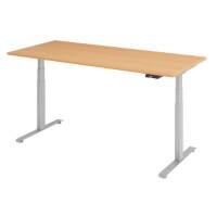 Elektrisch Höhenverstellbar Sitz-Stehschreibtisch Holz, Metall Weiß T-Fuß 1.800 x 800 x 1.295 mm