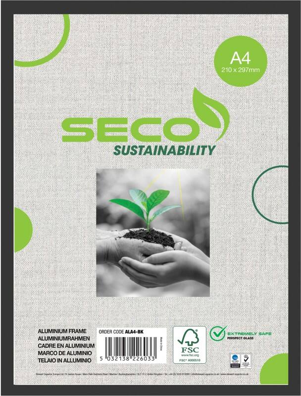 Seco A4 Bilderrahmen ALA4-VK 22 (B) x 2,1 (T) x 43 (H) cm ALA4-BK