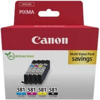 Canon 581 Original Tintenpatrone Schwarz, Cyan, Magenta, Gelb 4er-Pack