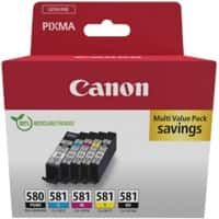 Canon 580, 581 Original Tintenpatrone Schwarz, Cyan, Magenta, Gelb 5er-Pack