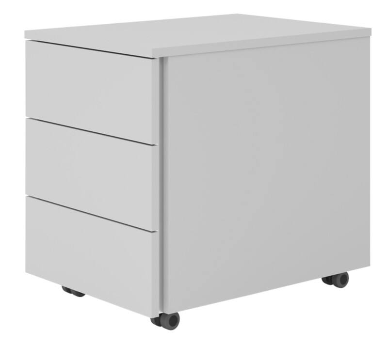 Rollcontainer Grau 3 Schubladen 395 x 548 x 510 mm