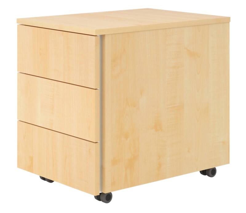 Rollcontainer Ahorn 3 Schubladen 395 x 548 x 510 mm