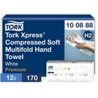 Tork Xpress - Premium Falthandtücher H2 M-falz Weiß 2-lagig 100888 12 Stück à 170 Blatt