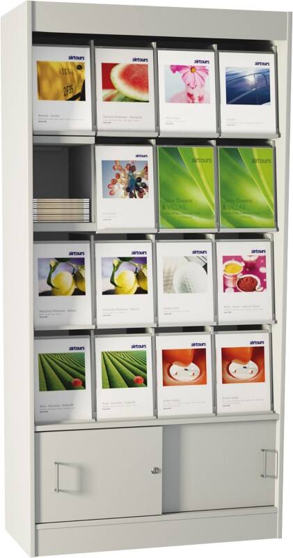 Kerkmann 22 x 30 cm Prospektregal Grau 49379411 970 (B) x 420 (T) x 1.910 (H) mm