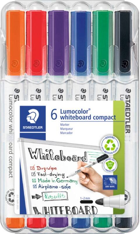 STAEDTLER Lumocolor Whiteboard-Marker 97% Recycelt Filzspitze  -   6 Stück