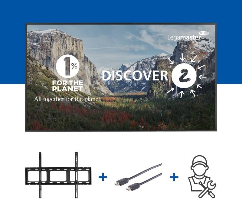 Legamaster Anzeigeildschirm DISCOVER 2 65" Professionelles Paket