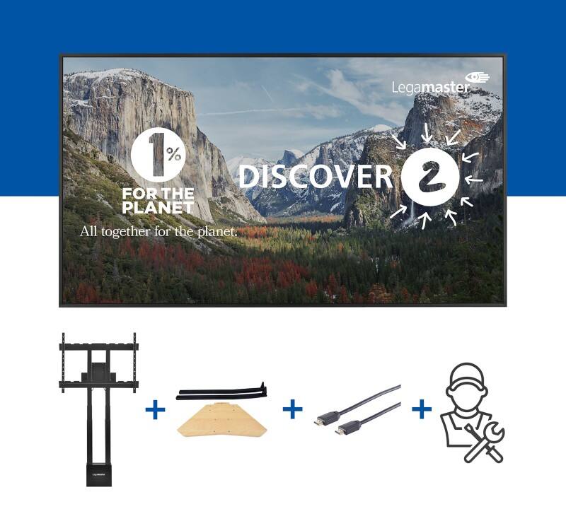 Legamaster Anzeigebildschirm Discover 2 75" Elektronisch höhenverstellbar Professionelles Paket