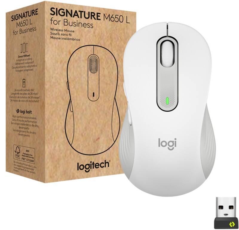 Logitech M650 L Maus Kabellos Weiß
