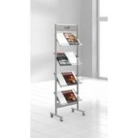 Kerkmann A4 Prospektständer Silber, Transparent 42635414 510 (B) x 350 (T) x 1.600 (H) mm