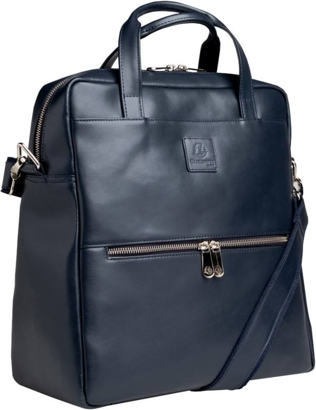 Exacompta Exactive Laptop-Rucksack 14 " 33 x 16 x 35 cm Leder Marineblau