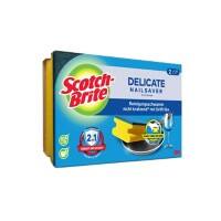 Scotch-Brite Delicate Reinigungsschwamm mit Griffrille 13,4 x 4,6 x 8,9 cm Blau, Gelb 2er-Pack