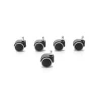 Viking Realspace Theo Bürostuhlrollen  Hartböden Grau, Schwarz 54 x 50 mm 5 Stück