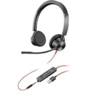 poly Blackwire Headset Kopfbügel mit Mikrofon Stereo 3325 Schwarz