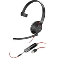 poly Blackwire Headset Kopfbügel Geräuschunterdrückung mit Mikrofon Mono 5210 Schwarz