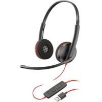 poly Blackwire Headset Kopfbügel mit Mikrofon Stereo 3220 Schwarz