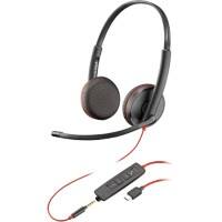 poly Blackwire Headset Kopfbügel mit Mikrofon Stereo C3225 Schwarz