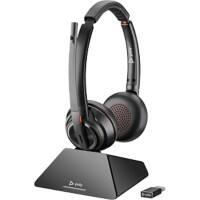 poly Savi Headset Kopfbügel mit Bluetooth mit Mikrofon Stereo 8220 Schwarz
