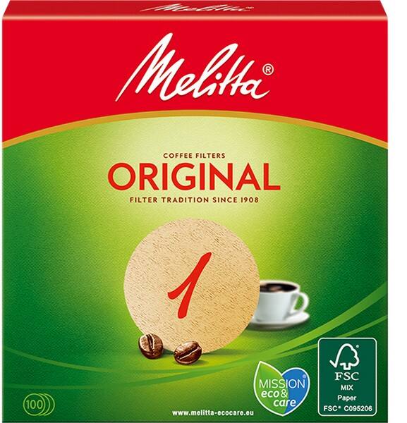 Melitta ORIGINAL 1 Einweg Kaffeefilter Papier Braun 95 mm 100 Stück
