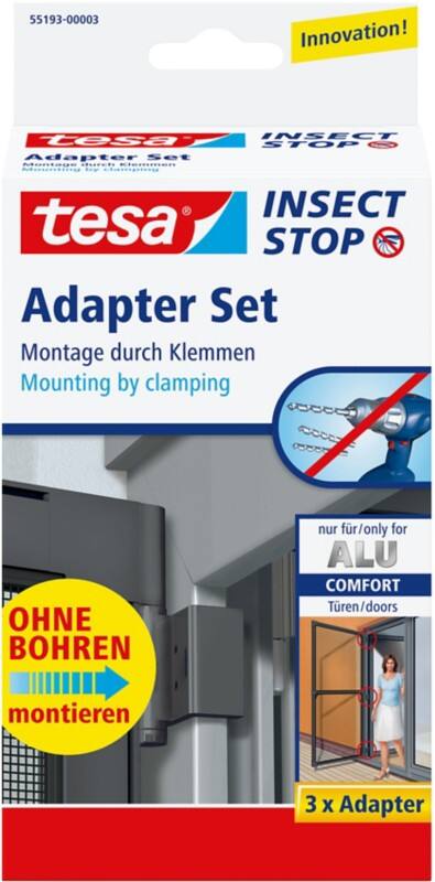tesa Comfort Fliegengitter 110 x 57 x 210 mm Anthrazit 3er-Pack